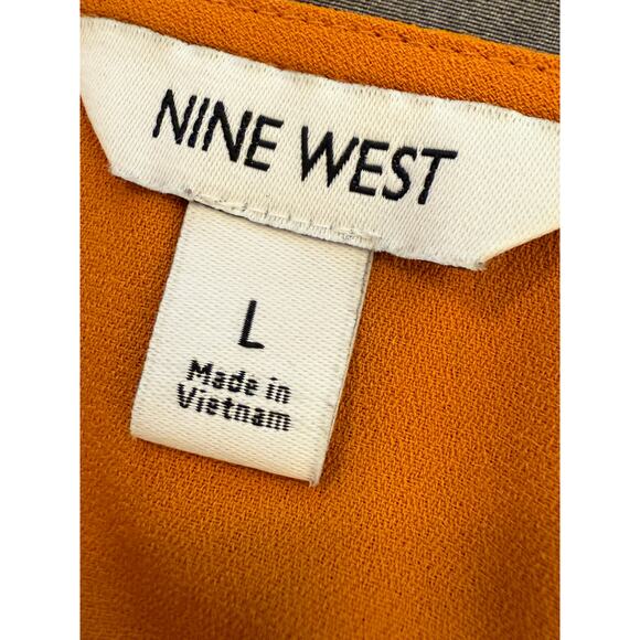 Nine west large deep orange / gold tank top work career office casual layer - Picture 2 of 7
